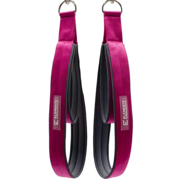 ELEMENTS Pilates Reformer Double Loop Straps LIMITED pink with grey neoprene lining