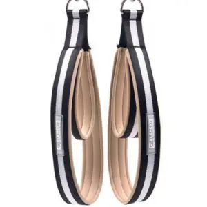 ELEMENTS Pilates Double Loop Straps black white with beige neoprene lining