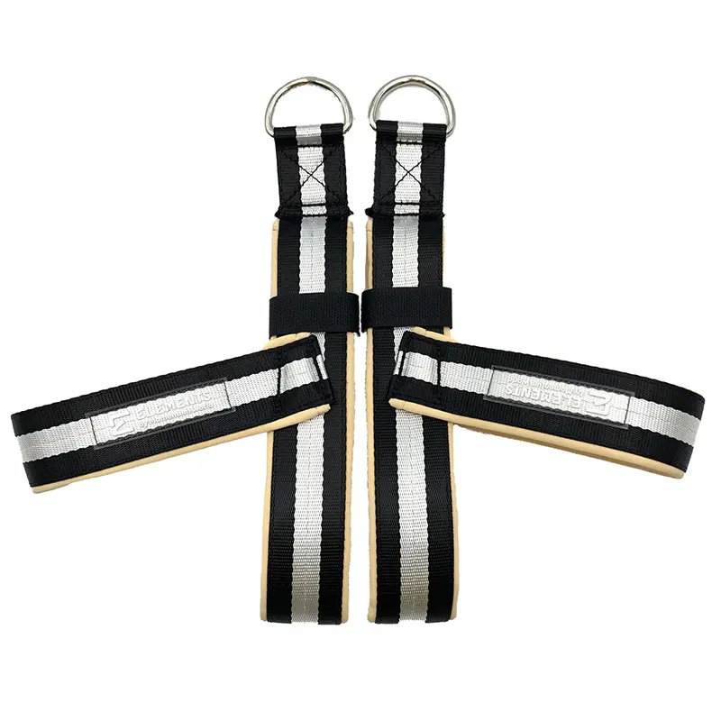 ELEMENTS Pilates Foot Y Loop Straps ELEMENTS Pilates Foot Y loop straps wide black and white with beige neoprene lining