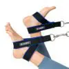 ELEMENTS Small Double Loop Straps, in use, black with blue fleece lining