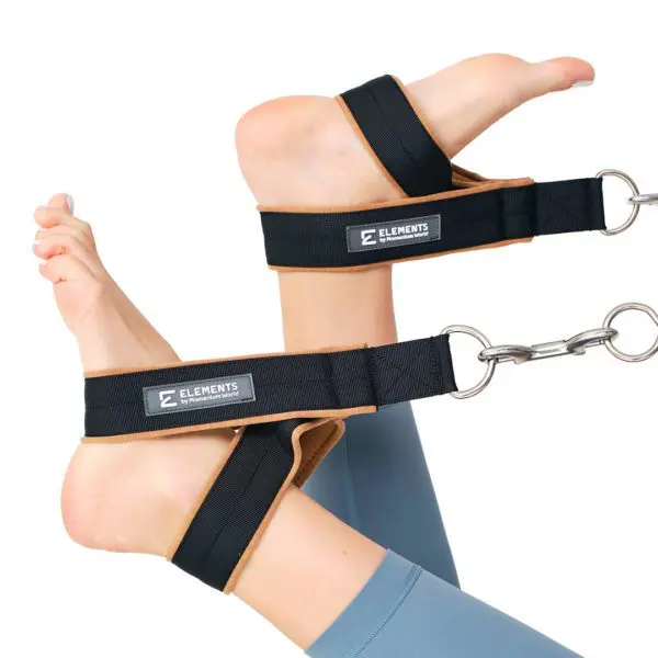 ELEMENTS Small Double Loop Straps, in use, black with beige cotton mix lining