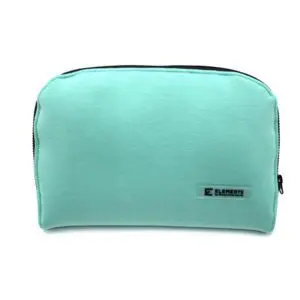 Zip pouch cotton mix turquoise