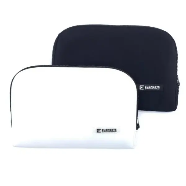 ELEMENTS Zip Pouches white black