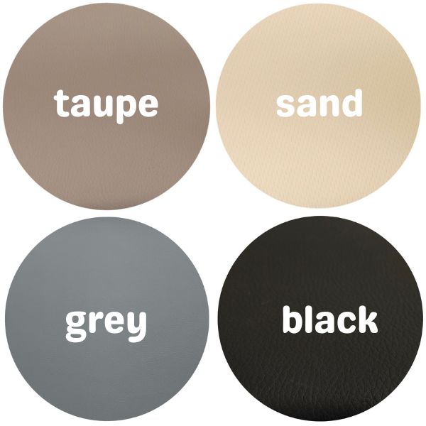 taupe sand grey black are colours for wipeable starps