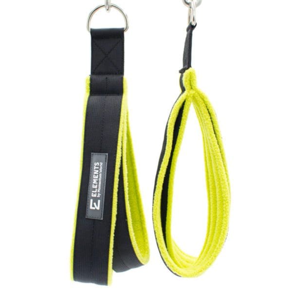 Medium Double Loops for Gyrotonic, black with neon green fleece lining