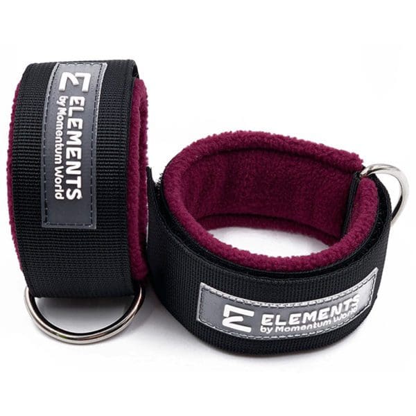 Pilates ankle cuffs, purple fleece lining brand ELEMENTS