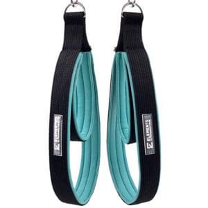 ELEMENTS Pilates Double Loop Straps black with turquoise cotton mix lining