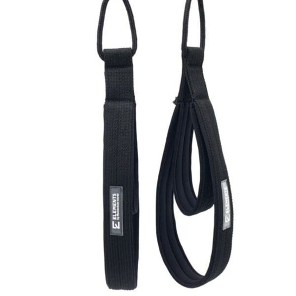 ELEMENTS Pilates Double Loop Straps black with black neoprene lining and rope connection