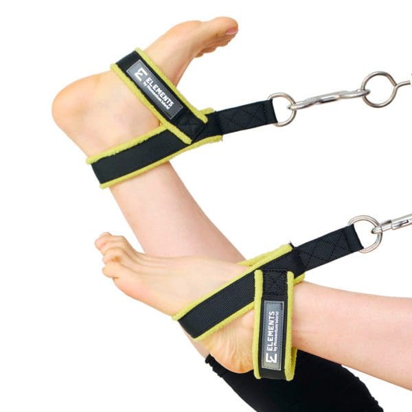 ELEMENTS Small Y loop straps in use on small feet
