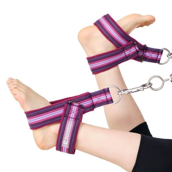 ELEMENTS Small Y Loops Straps for Pilates GYROTONIC®, in use on feet