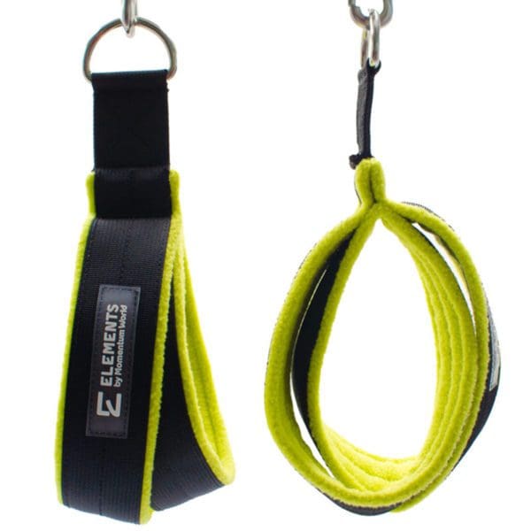 Small Double Loops for Gyrotonic, black with neon green fleece lining, ELEMENTS