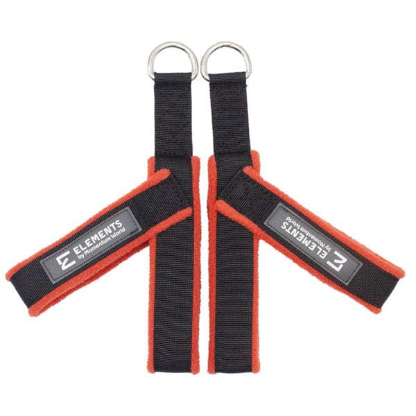 ELEMENTS Small Y loop straps for Pilates and Gyrotonic method black with orange fleece lining