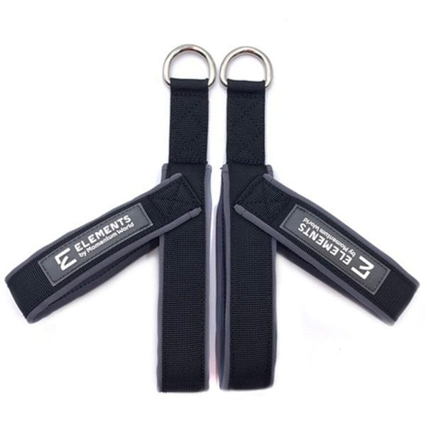ELEMENTS Small Y loop straps for Pilates and Gyrotonic method black with grey neoprene lining