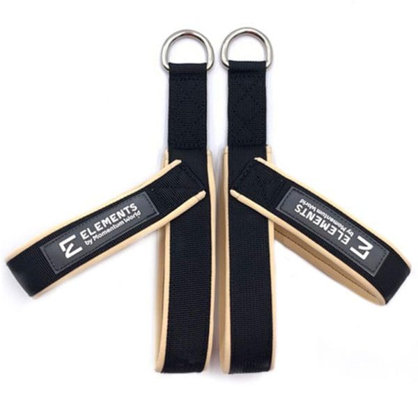 ELEMENTS Small Y loop straps for Pilates and Gyrotonic method black with beige neoprene lining