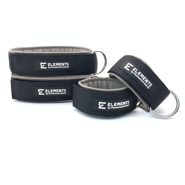 ELEMENTS wipeable Pilates Cuffs, taupe colour silicone leather
