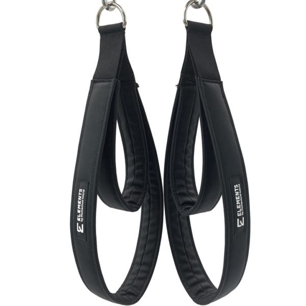 ELEMENTS wipeable Pilates Double Loop Straps black, silicone leather