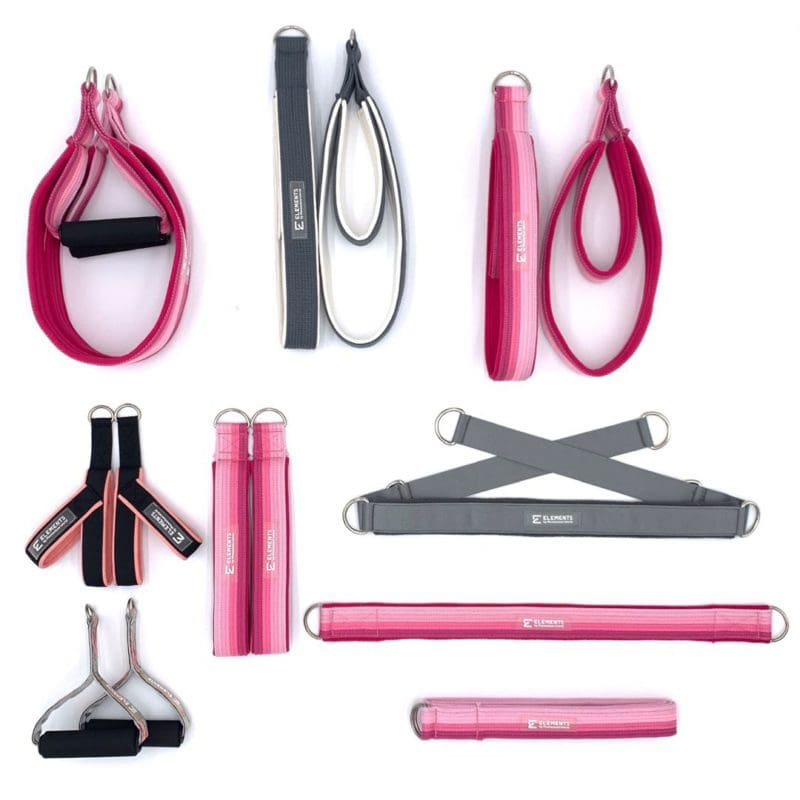 ELEMENTS Pilates Straps Collection in pink and grey colour