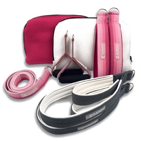 ELEMENTS Pilates personal set in pink and white